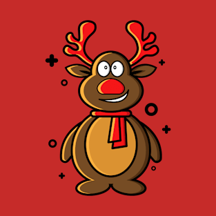 Cute Rudolf on Christmas T-Shirt