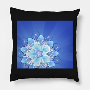 Abstract silver flower Pillow