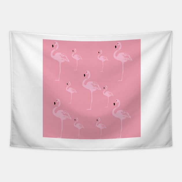 Pink Flamingo Birds Tapestry by ArtoTee