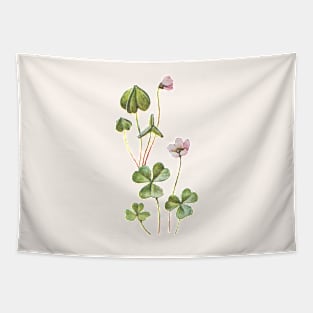 Nature Vintage Botanical Pink Flower Plant Watercolor Art Tapestry