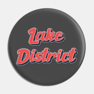 Retro Cumbria Text - The Lake District Pin