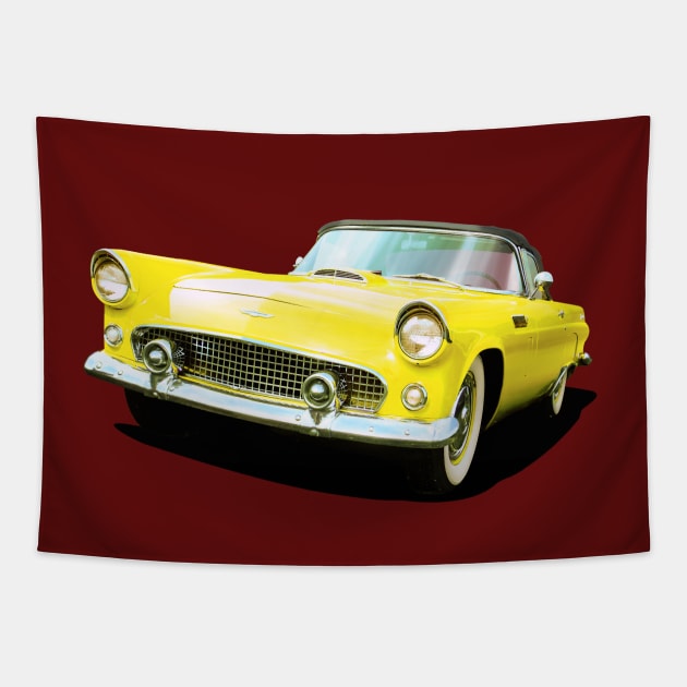 1956 Ford Thunderbird in yellow Tapestry by candcretro