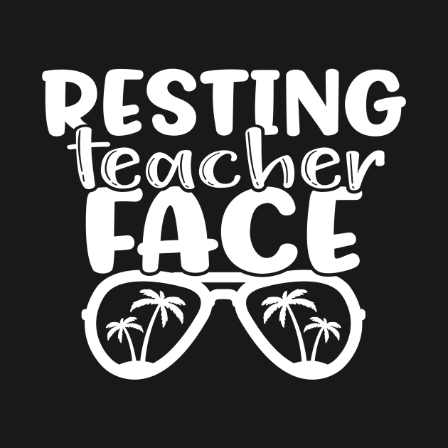 Resting teacher face - teacher joke/pun (white) by PickHerStickers