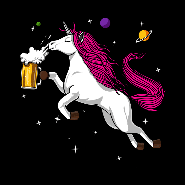 Unicorn Drinking Beer by underheaven