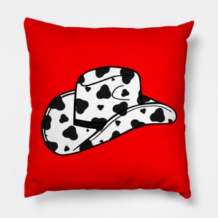 Black Cow Spots Cowboy Hat Pillow