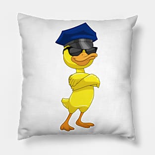 Duck as Police officer with Police cap Pillow