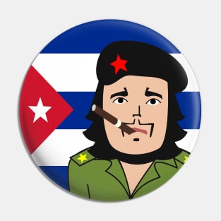 Cuban guerrilla patriotic flag Che Guevara with cigar Pin