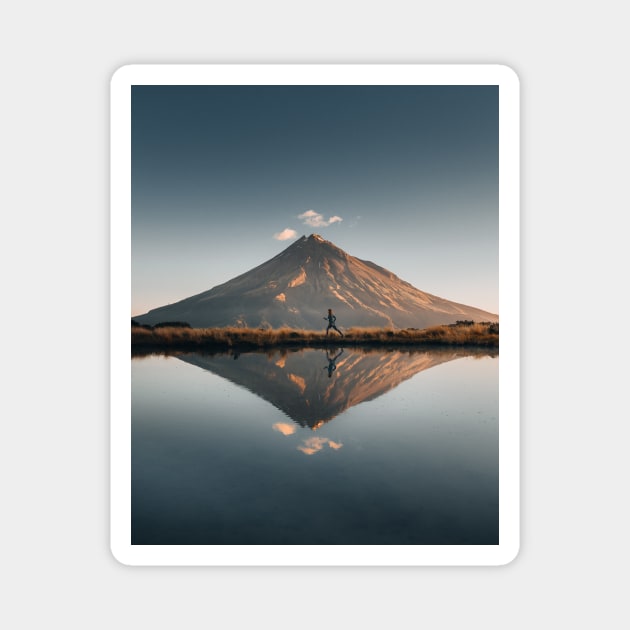 Mount Taranaki 2 Magnet by withluke