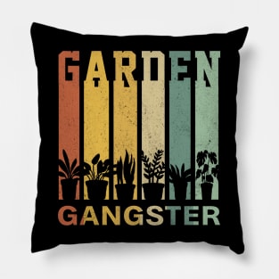 Garden Gangster Funny Vintage Gift Idea for Gardening Lovers Pillow