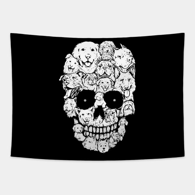 Dogs skull Tapestry by TeeAbe