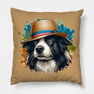 Border Collie Art Pillow