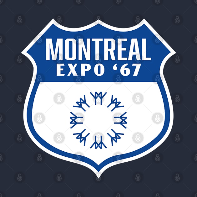 Expo '67 Montreal World's Fair Retro Shield (Blue) by deadmansupplyco