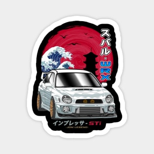 White Subaru Impreza WRX BugEye Nippon Magnet