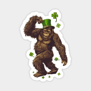 Bigfoot Leprechaun St Patricks Day Magnet