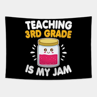 Funny Teacher Third Grade Is My Jam Back To School Gift Tapestry