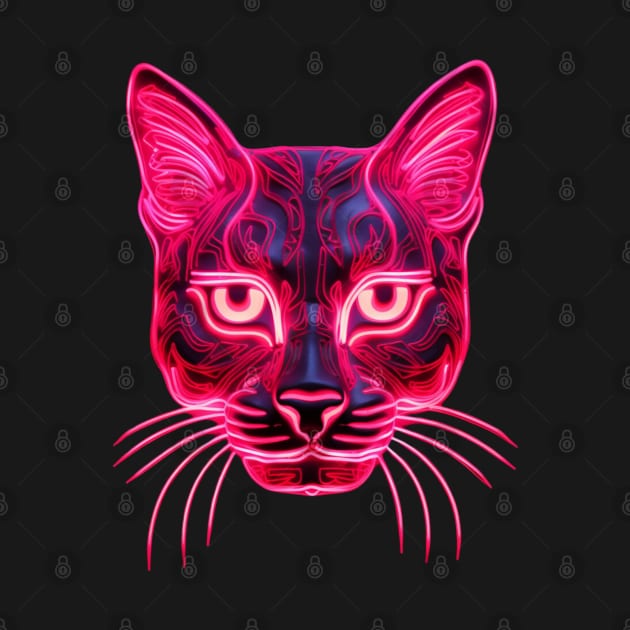 Pink Neon Cat by OscarVanHendrix