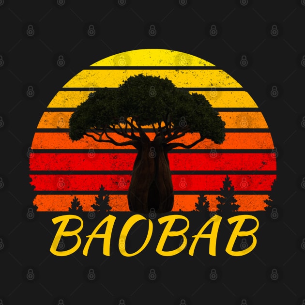 Sunset baobab retro vintage by jamai27