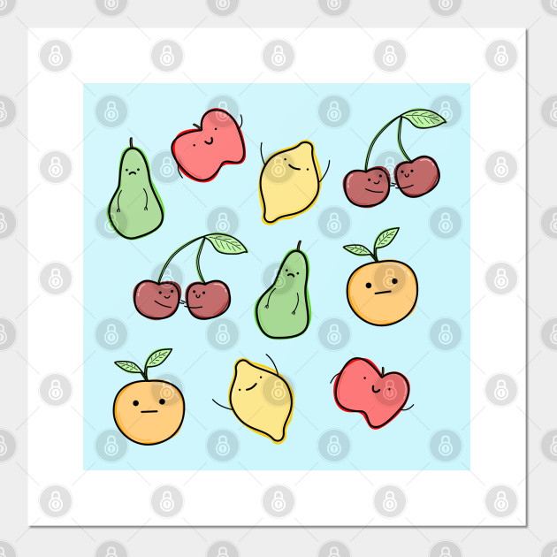 Cute Fruits Cute Fruit Posters And Art Prints Teepublic