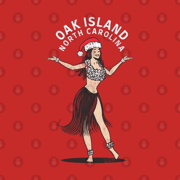 Oak Island, NC Christmas Vacationing Holiday Hula Girl by Contentarama