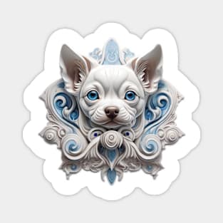 3d Dog with blue eyes Magnet