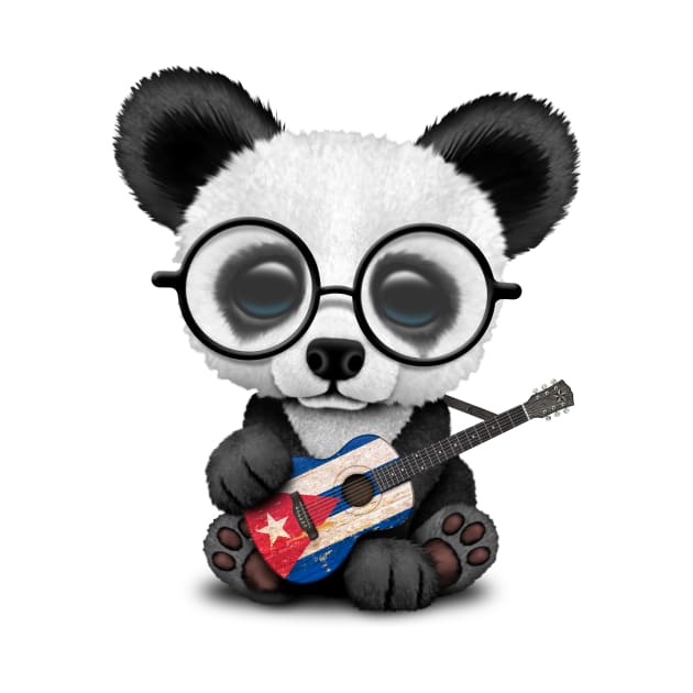 Baby Panda Playing Cuban Flag Guitar by jeffbartels