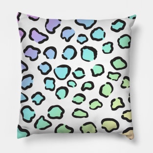 Pastel Rainbow Leopard Pattern Pillow