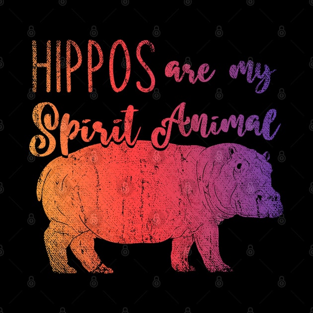 Retro Spirit Animal Hippos by ShirtsShirtsndmoreShirts