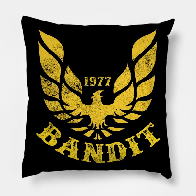 Smokey and the Bandit, distressed Pillow by hauntedjack