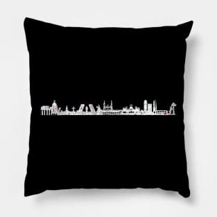 Madrid city skyline with subway map metro Pillow