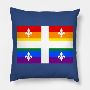 Quebec LGBTQ Pride Flag Pillow