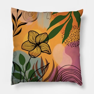 Abstract boho botanical illustration Pillow