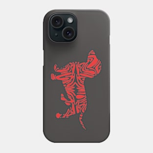 Red Tiger Stripe Dachshund Phone Case