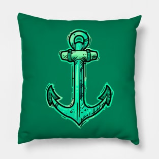 Green anchor Pillow