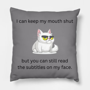 Funny Cat Shirt, Humorous TShirt, Fun T-Shirt, Crazy Cat Lady, Obnoxious Tee, Mother's Day, Christmas Gift Pillow