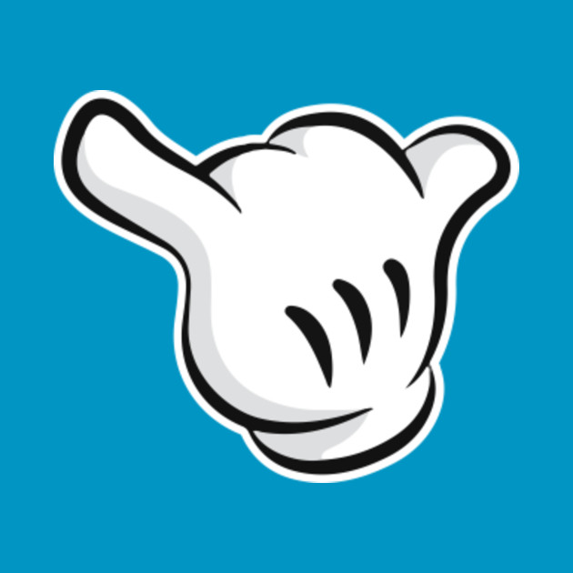 Mickey Mouse Hands Hang Loose Sign Back - Mickey Mouse - T ...