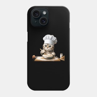 Cute Cat Chef: Whisking Up Delightful Pastries with Feline Flair Phone Case