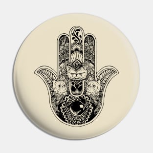 Hamsa Hand Cat Cat Pin