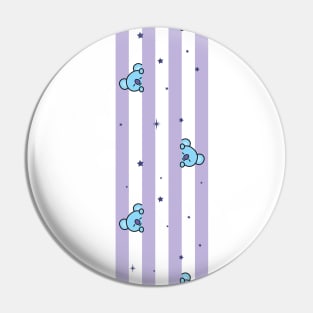 BT21 Koya Striped Pajamas Pattern Pin