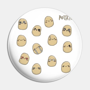 Cute Potato Sticker Pack - Large Pin