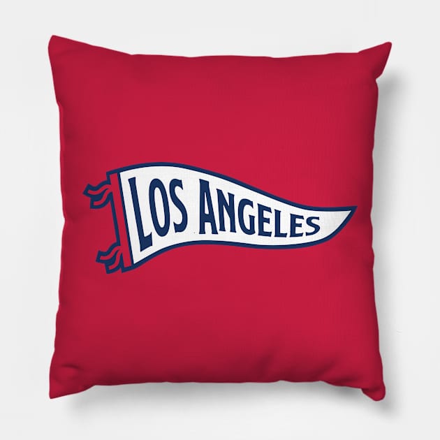 Los Angeles Pennant - Red Pillow by KFig21