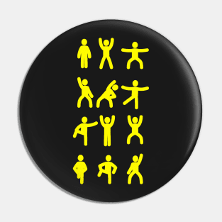 Sports Stickman yellow Pin