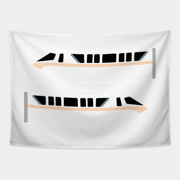 Minimal Monorail Peach Tapestry by FandomTrading