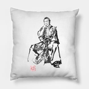 smoking samurai Pillow