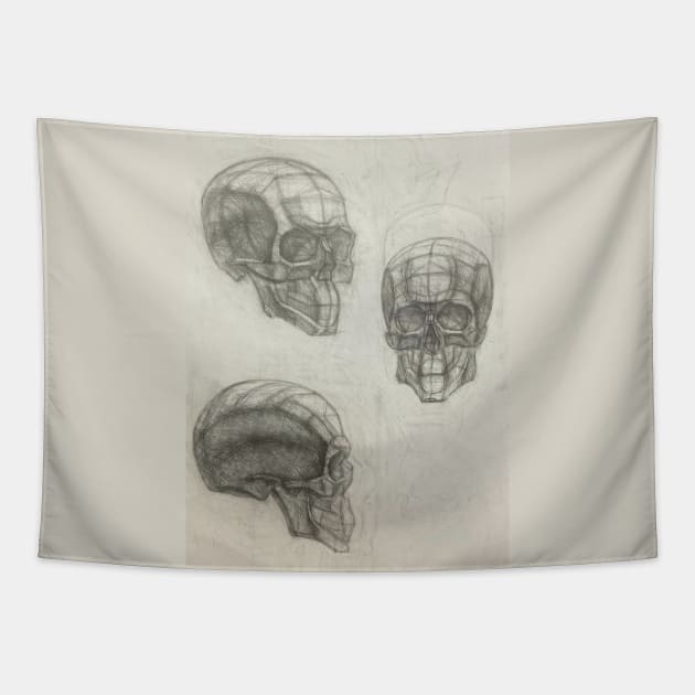 Skull Time Tapestry by ikigaishop