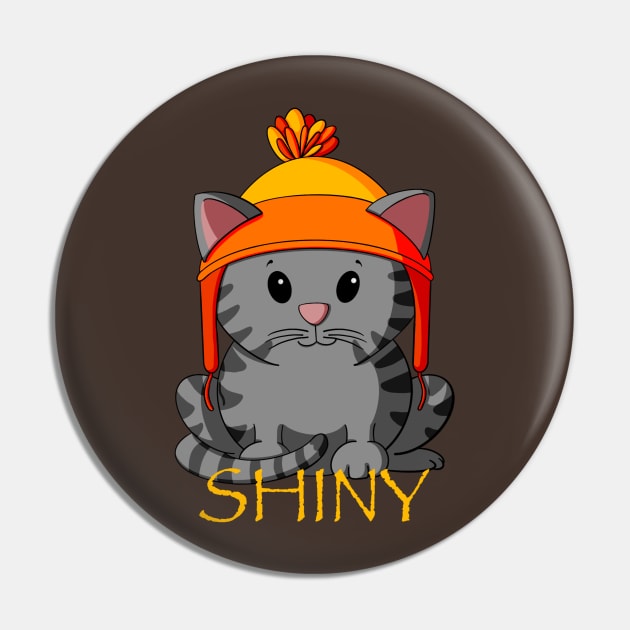 Shiny Tabby Cat Pin by Alisha Ober Designs