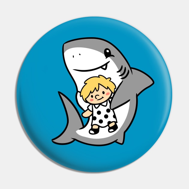 Shark Pup Morgan & Their Doll (Light Tones, Shag, Smock Dress) Pin by Pop & Purr