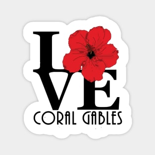 LOVE Coral Gables Red Hibiscus Magnet