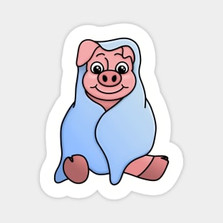 Pig in a Blanket, too cute to eat. Magnet