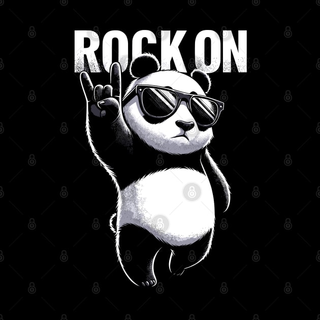 Retro Panda Rock Music Gift Funny Panda by KsuAnn