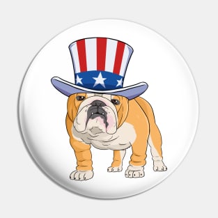 English Bulldog 4th Of July Pin